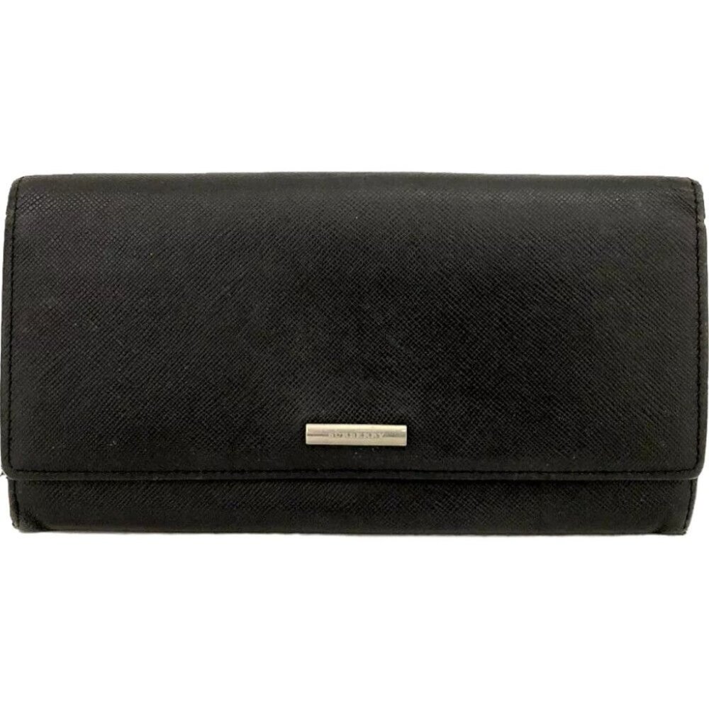 957151AF Burberry Wallet Long Bifold Black Leather